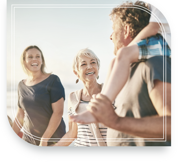 A family enjoying a beach, knowing their financial assets are protected with Fifth Third.